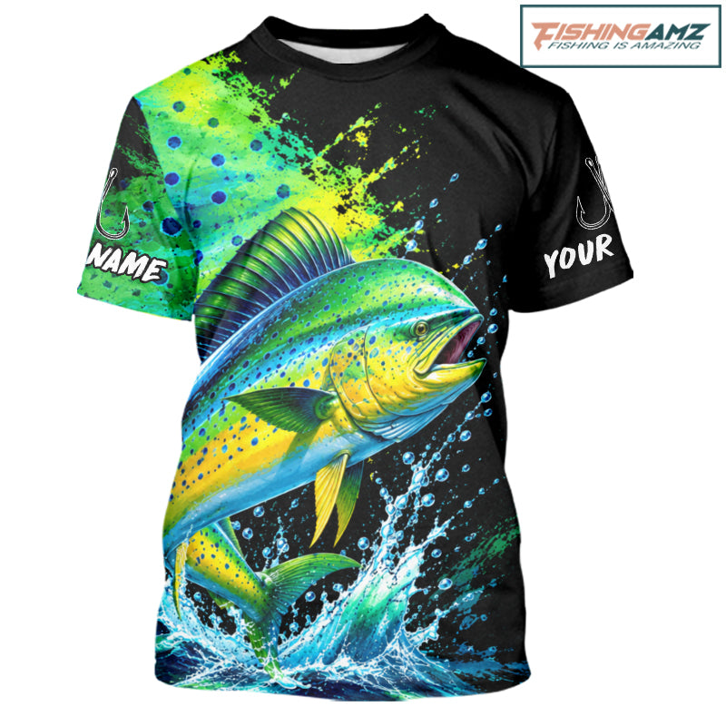 Mahi Mahi Fishing Jersey, Dolphin Fish Short Sleeve Shirt, Sport Fishing Shirt For Men NHT1535
