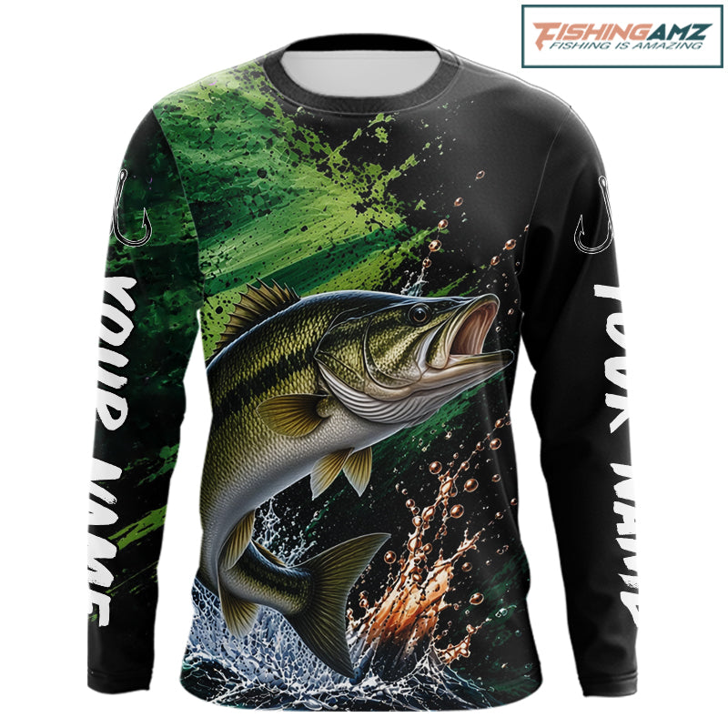 Largemouth Bass Fishing Jersey, Bass Fish Long Sleeve Shirt, Sport Fishing Shirt For Men NHT1538