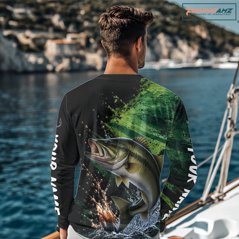 Largemouth Bass Fishing Jersey, Bass Fish Long Sleeve Shirt, Sport Fishing Shirt For Men NHT1538