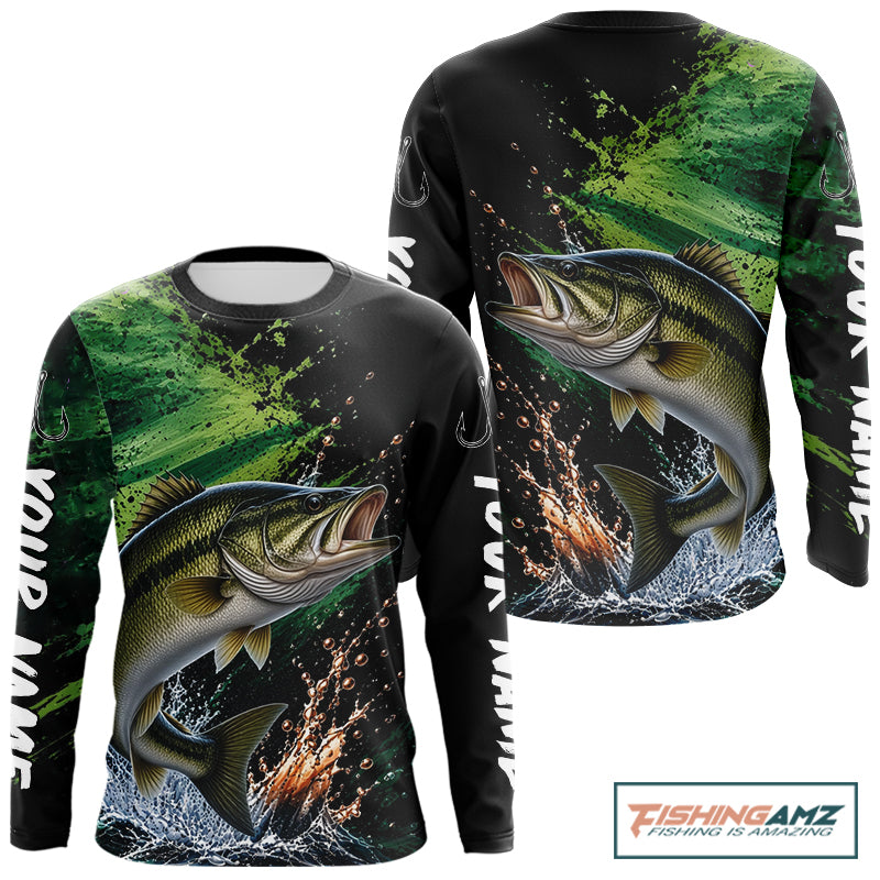 Largemouth Bass Fishing Jersey, Bass Fish Long Sleeve Shirt, Sport Fishing Shirt For Men NHT1538