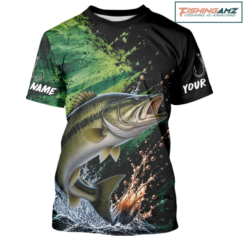 Largemouth Bass Fishing Jersey, Bass Fish Short Sleeve Shirt, Sport Fishing Shirt For Men NHT1538