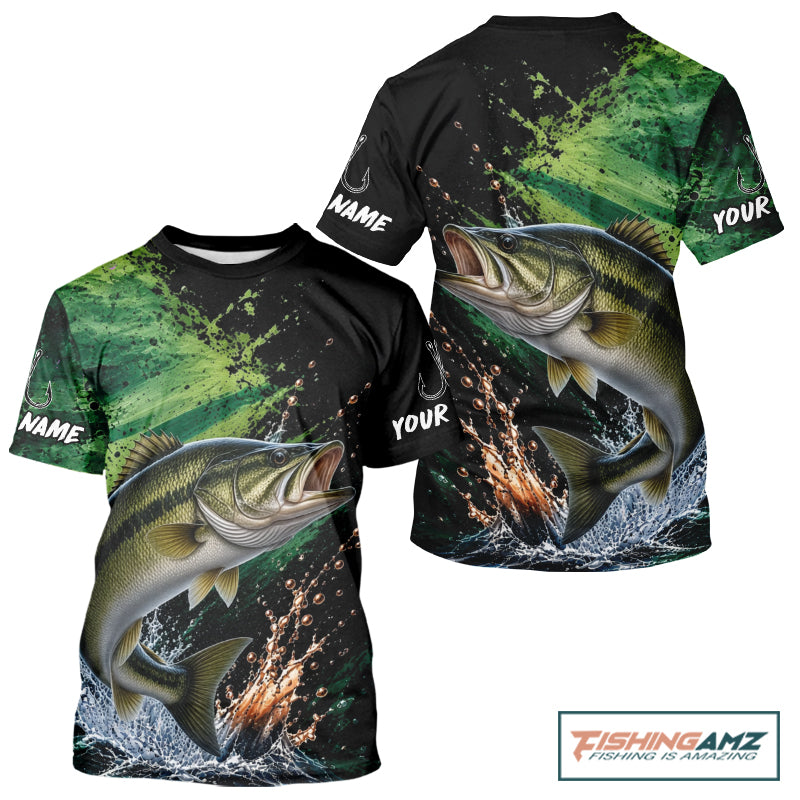 Largemouth Bass Fishing Jersey, Bass Fish Short Sleeve Shirt, Sport Fishing Shirt For Men NHT1538