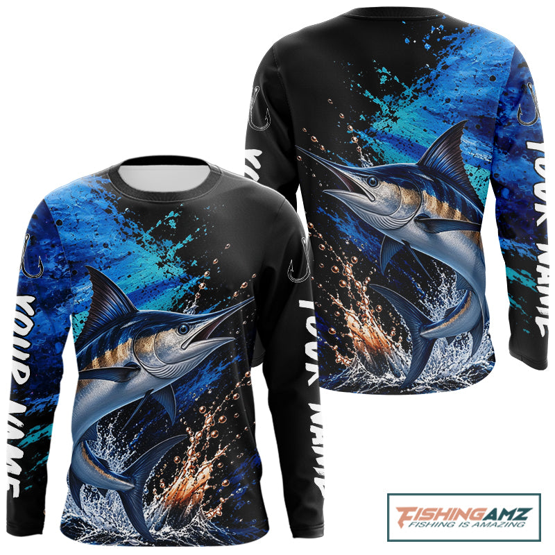 Marlin Fishing Jersey, Marlin Fish Long Sleeve Shirt, Sport Fishing Shirt For Men NHT1537
