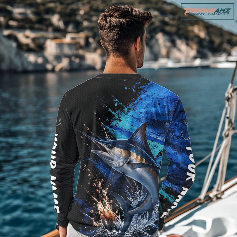 Marlin Fishing Jersey, Marlin Fish Long Sleeve Shirt, Sport Fishing Shirt For Men NHT1537