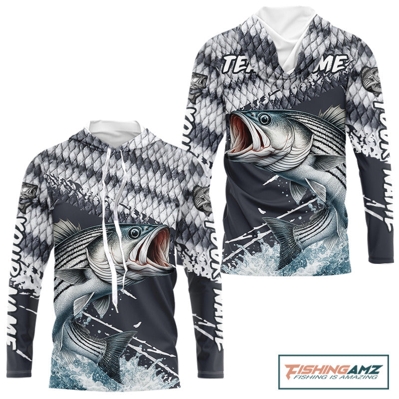 Striped Bass Striper Fishing Custom Performance Fishing Shirts, Fishing Jersey Shirt NHT537