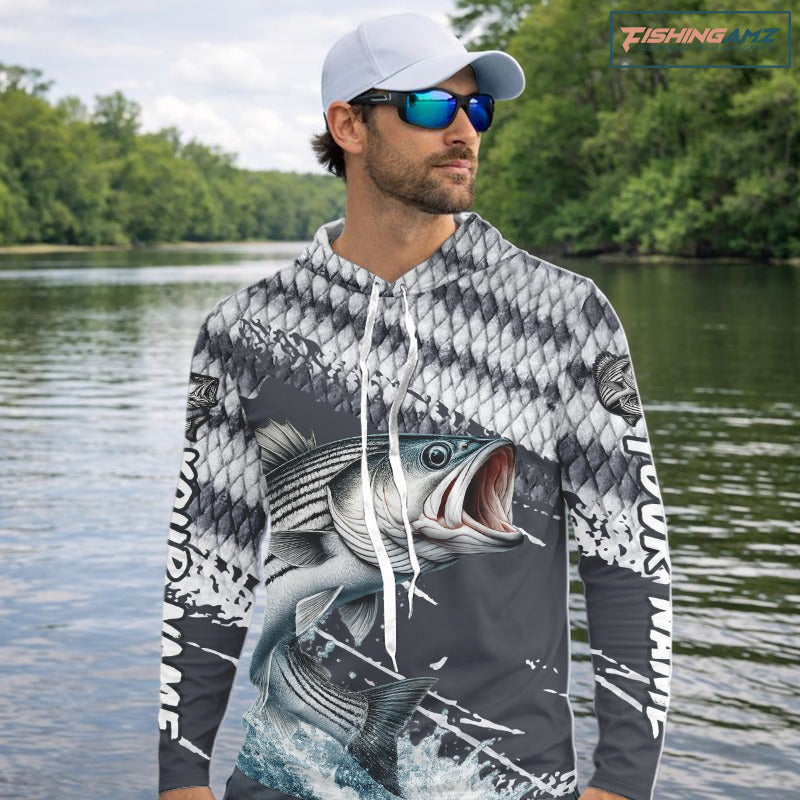 Striped Bass Striper Fishing Custom Performance Fishing Shirts, Fishing Jersey Shirt NHT537