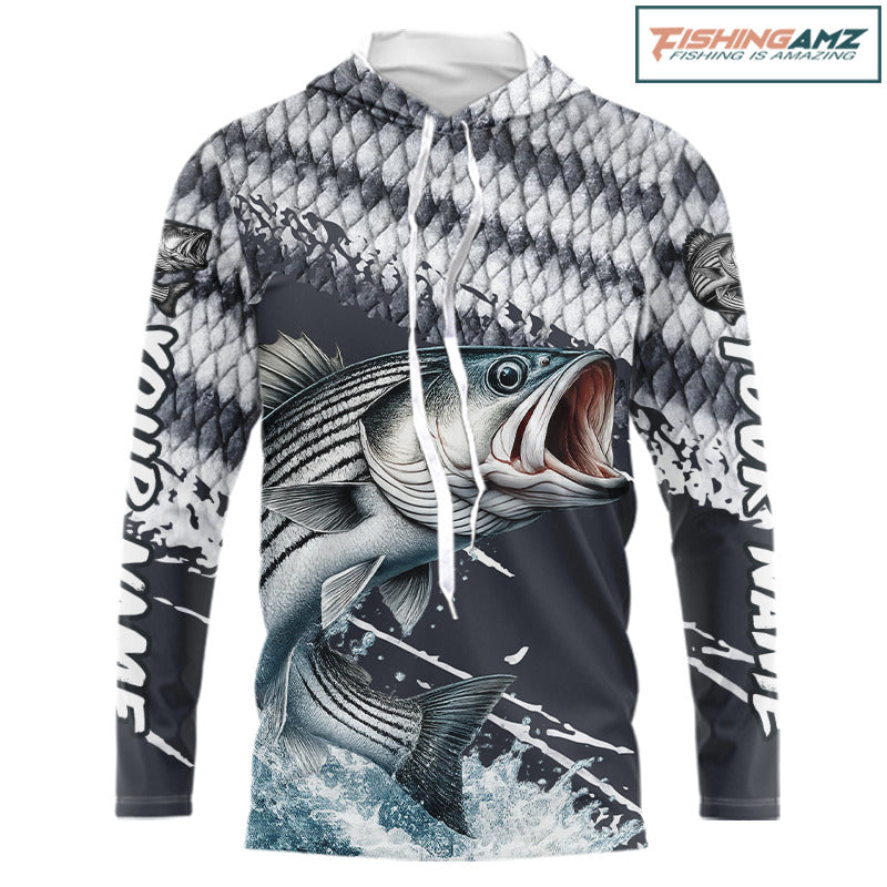Striped Bass Striper Fishing Custom Performance Fishing Shirts, Fishing Jersey Shirt NHT537