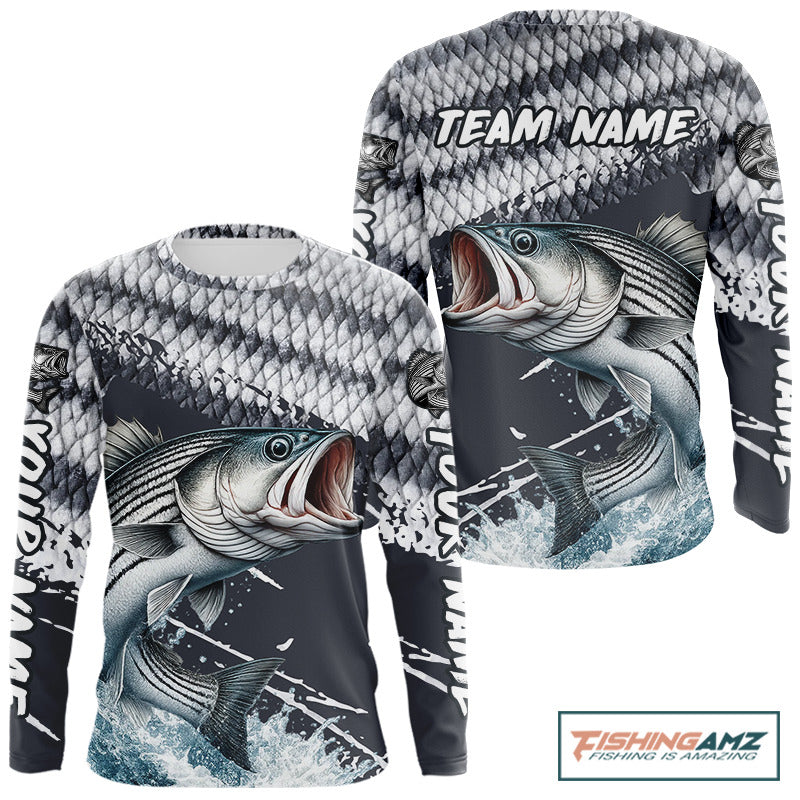 Striped Bass Striper Fishing Custom Performance Fishing Shirts, Fishing Jersey Shirt NHT537