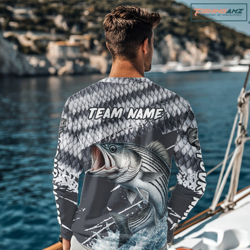 Striped Bass Striper Fishing Custom Performance Fishing Shirts, Fishing Jersey Shirt NHT537