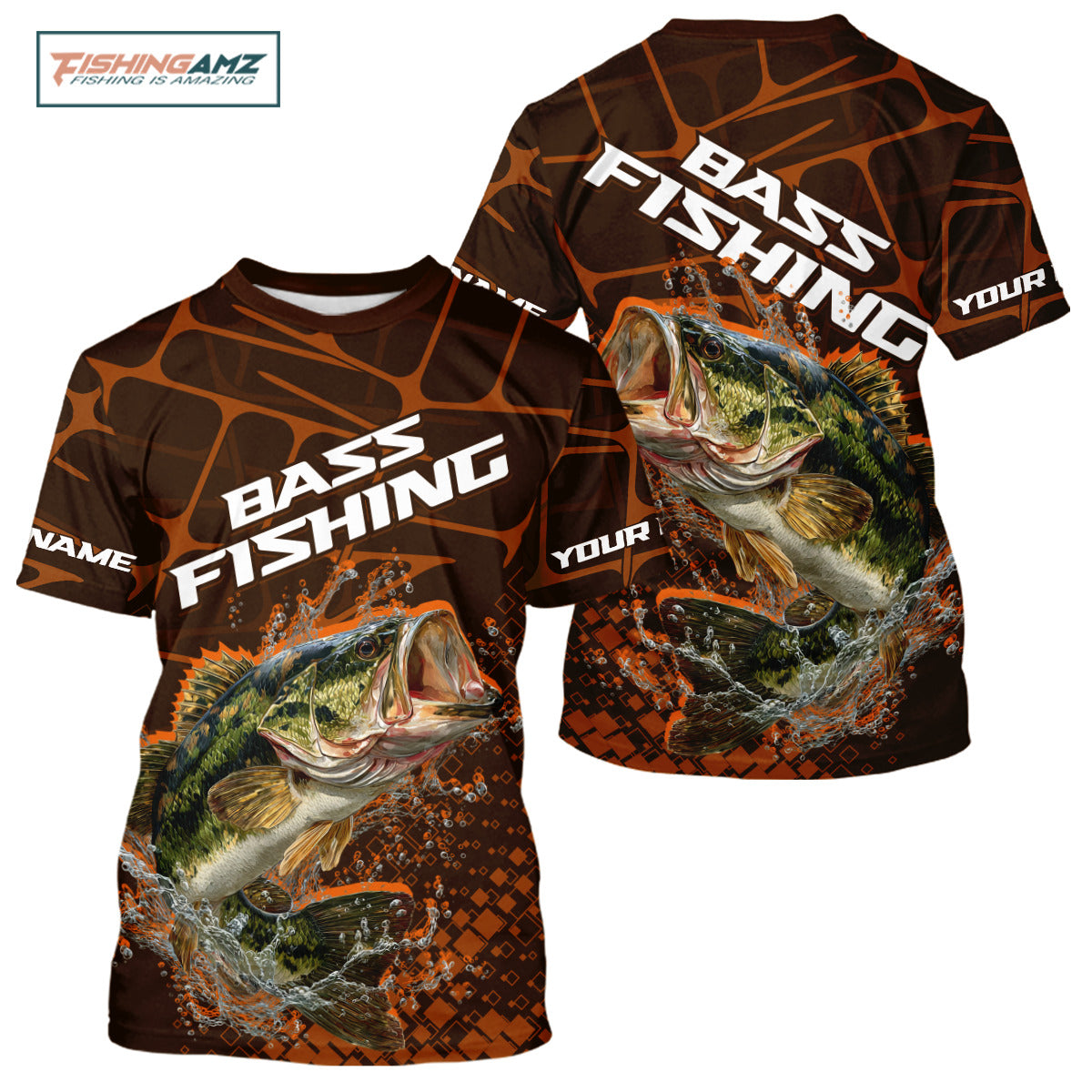 Largemouth Bass Fishing, Fishing T-Shirts Scale, Fishing Gift | Orange NHT393