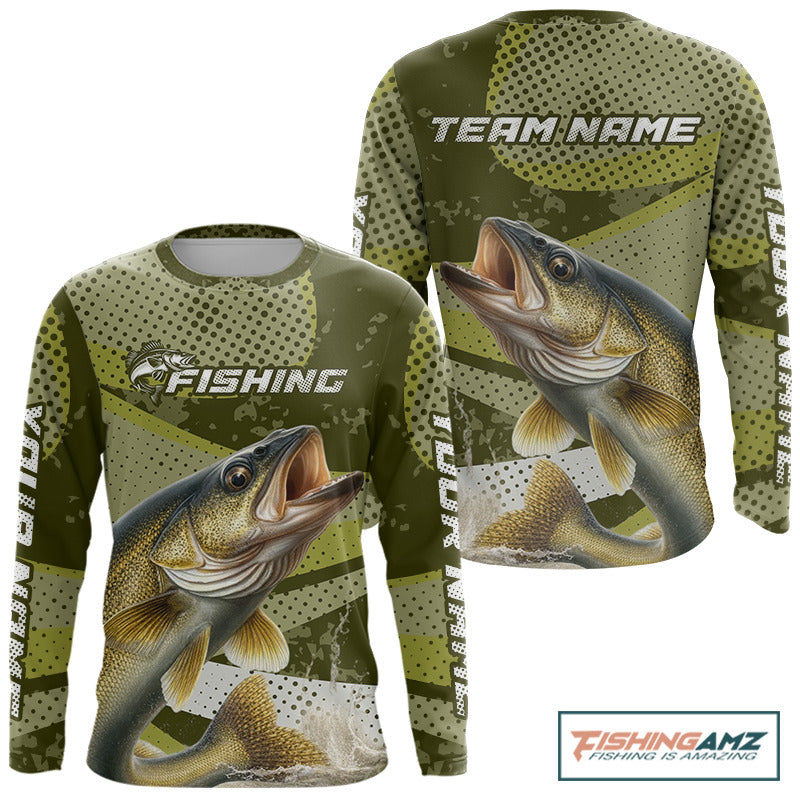 Walleye Fishing Custom Performance Fishing Shirts, Walleye Fishing Jerseys For Men NHT500