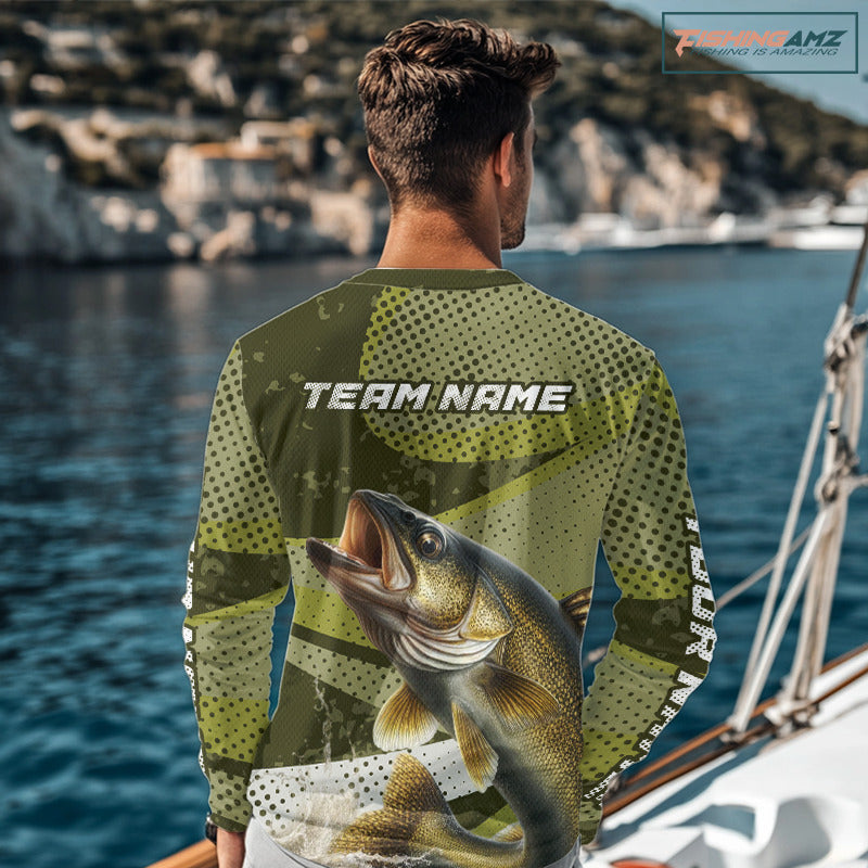 Walleye Fishing Custom Performance Fishing Shirts, Walleye Fishing Jerseys For Men NHT500