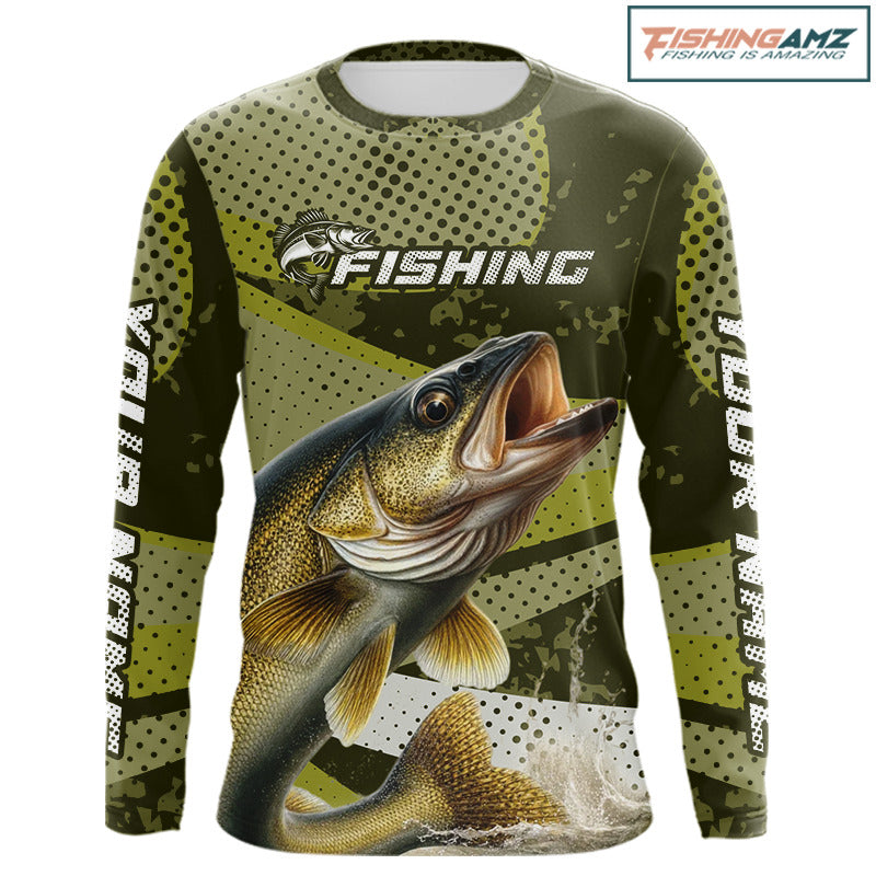 Walleye Fishing Custom Performance Fishing Shirts, Walleye Fishing Jerseys For Men NHT500