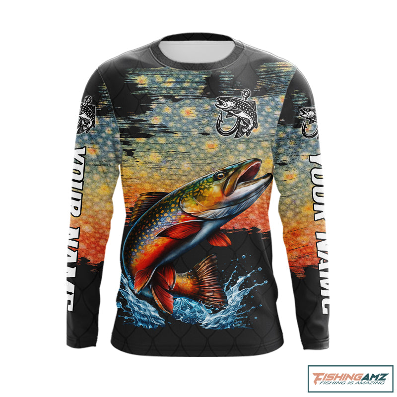 Brook Trout Fishing Shirt Long Sleeve Custom Fishing Jerseys, Trout Fishing Shirts NHT417