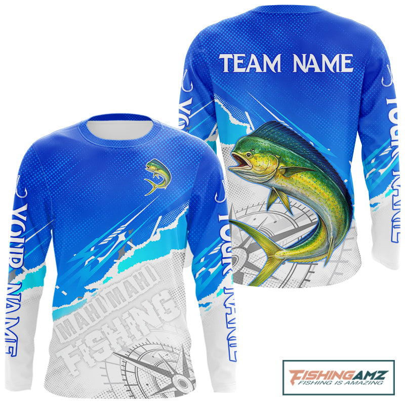 Mahi Mahi( Dorado) Fishing Custom Fishing Shirts Long Sleeve For Men, Mahi Mahi Saltwater Fishing Shirt NHT646