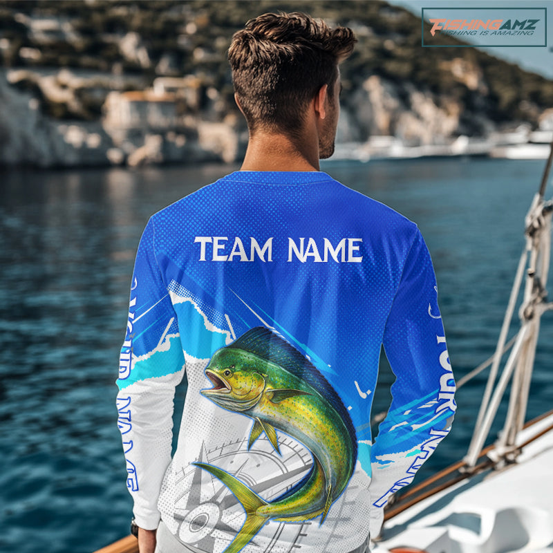 Mahi Mahi( Dorado) Fishing Custom Fishing Shirts Long Sleeve For Men, Mahi Mahi Saltwater Fishing Shirt NHT646