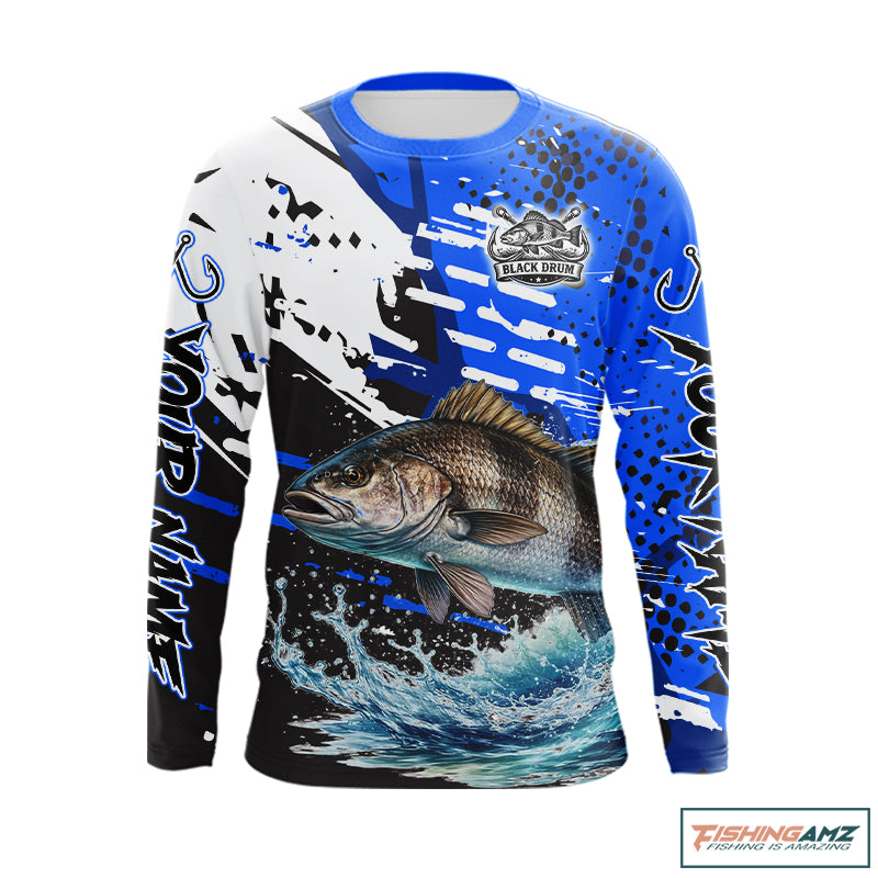 Personalized Black Drum Fishing Jerseys For Fishing Team, Tournament Fishing Shirts NHT448