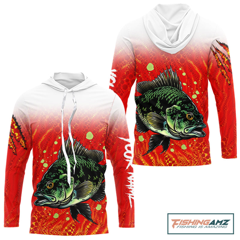 Personalized Crappie Fishing Jerseys For Fishing Team, Custom Name Fishing Shirts Long Sleeve Hooded NBT409