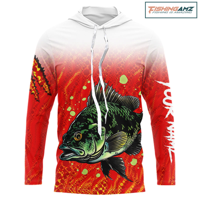 Personalized Crappie Fishing Jerseys For Fishing Team, Custom Name Fishing Shirts Long Sleeve Hooded NBT409