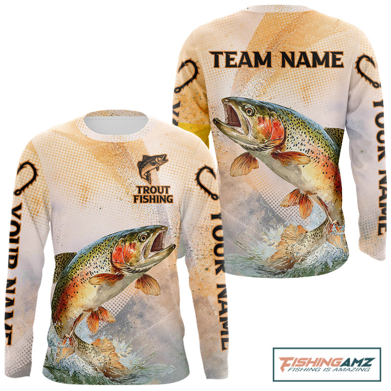 Rainbow Trout Fishing Jerseys For Fishing Team, Trout Fishing Shirts Long Sleeve NBT412