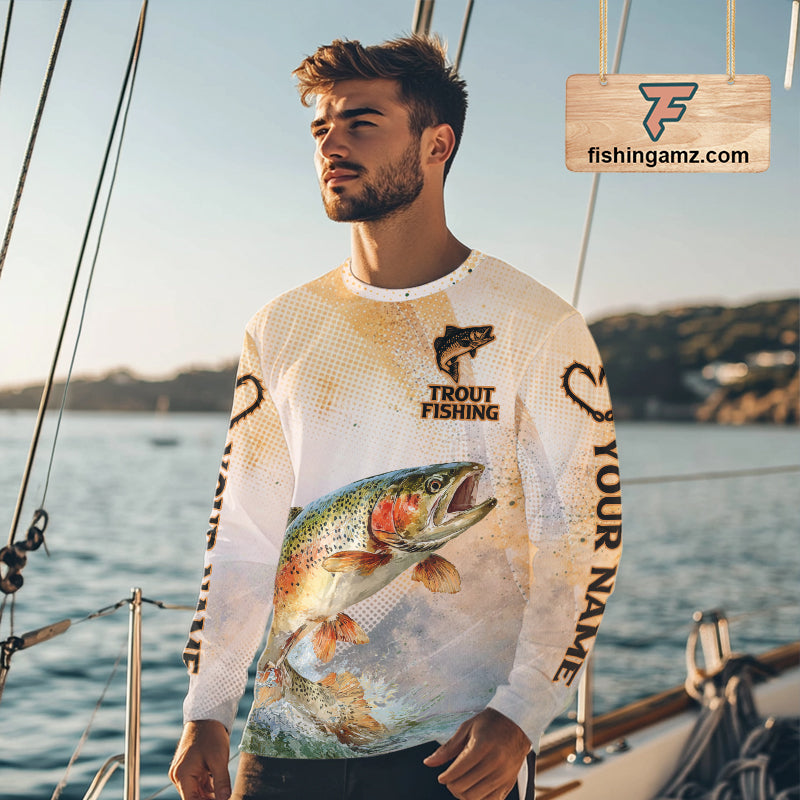 Rainbow Trout Fishing Jerseys For Fishing Team, Trout Fishing Shirts Long Sleeve NBT412