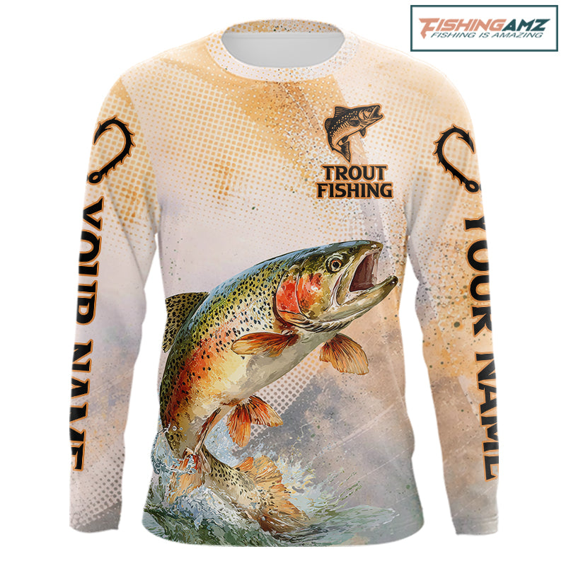 Rainbow Trout Fishing Jerseys For Fishing Team, Trout Fishing Shirts Long Sleeve NBT412