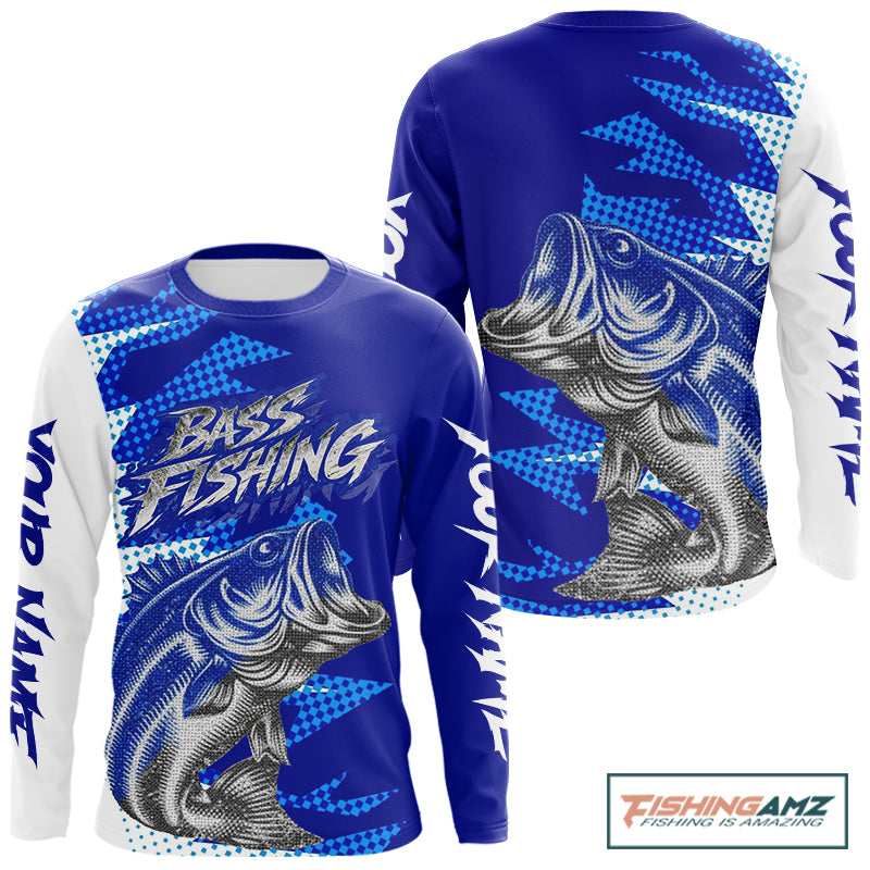 Personalized Bass Fishing Shirts, Bass Fishing Shirts Long Sleeve Fishing Tournament Shirts NBT437