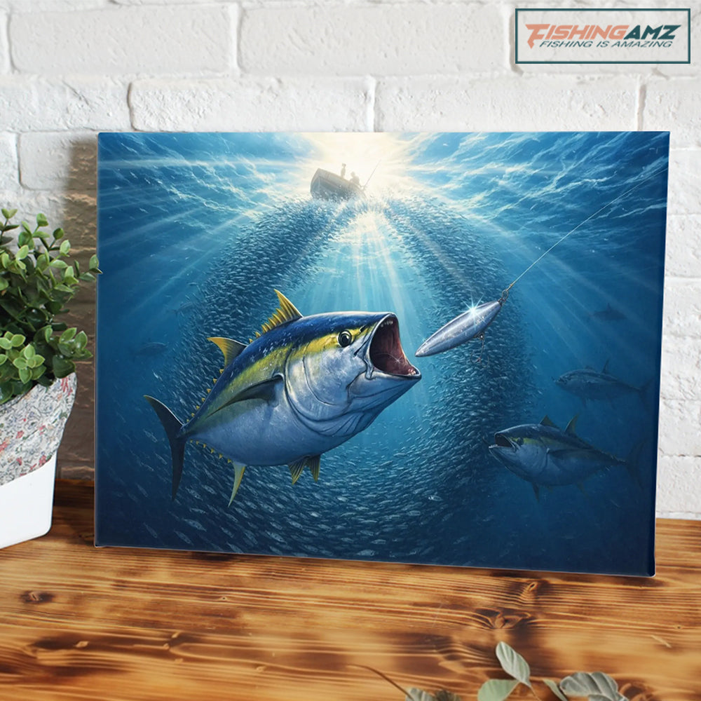 Strike From the Deep – Epic Offshore Fishing Canvas Art for Saltwater Anglers NBT404