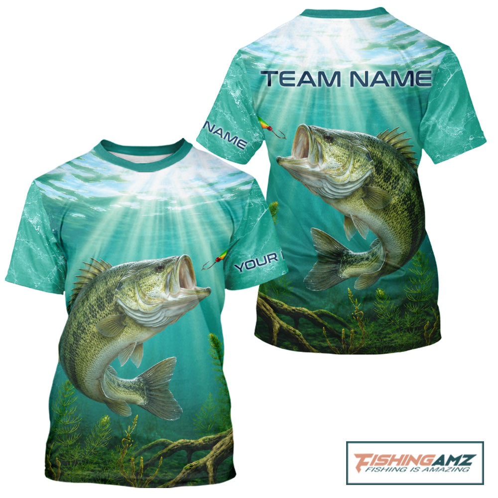 Custom Largemouth Bass Fishing Jerseys, Bass Tournament Fishing T-Shirts For Team NBT861