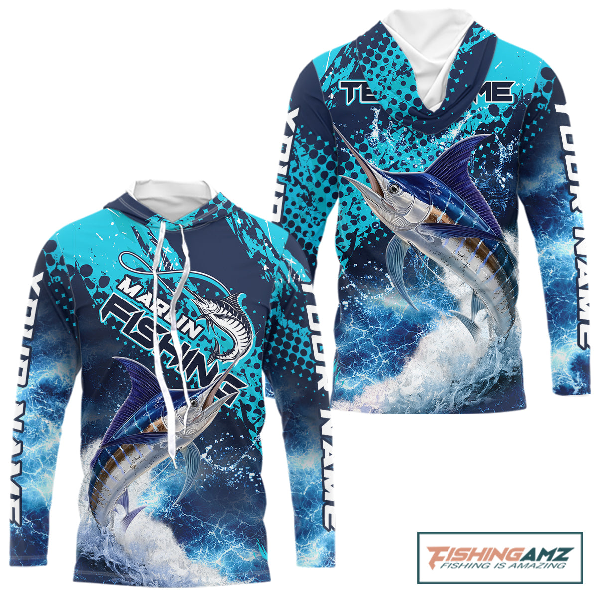 Thunder Lightning Marlin Performance Fishing Shirts, Marlin Offshore Fishing Shirts NBT452