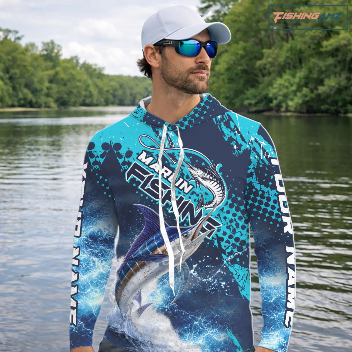 Thunder Lightning Marlin Performance Fishing Shirts, Marlin Offshore Fishing Shirts NBT452