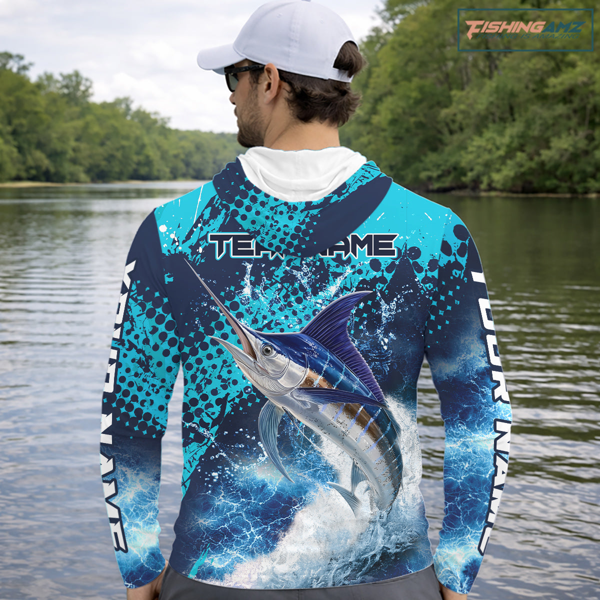 Thunder Lightning Marlin Performance Fishing Shirts, Marlin Offshore Fishing Shirts NBT452