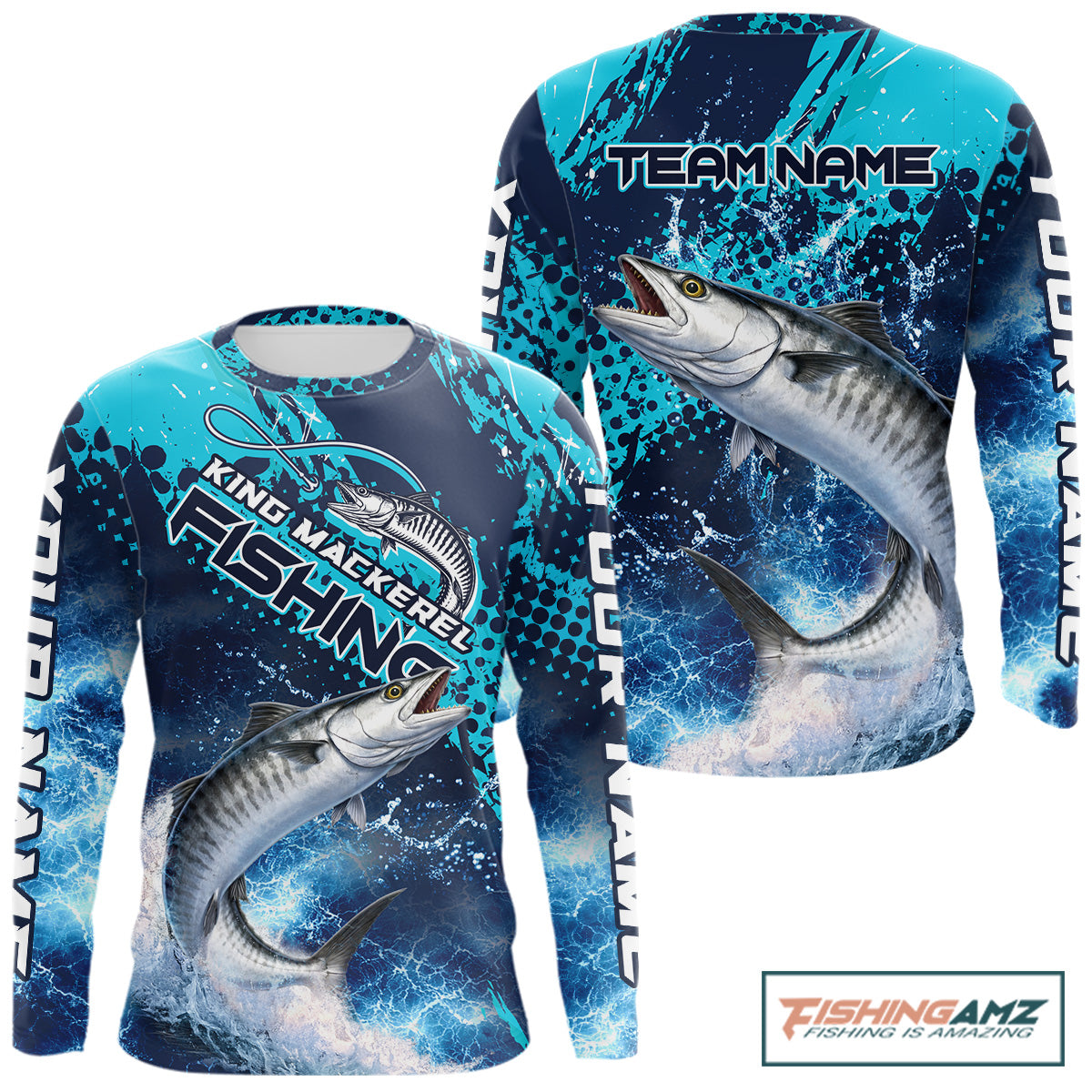 Thunder Lightning King Mackerel Performance Fishing Shirts, King Mackerel Offshore Fishing Shirts NBT453