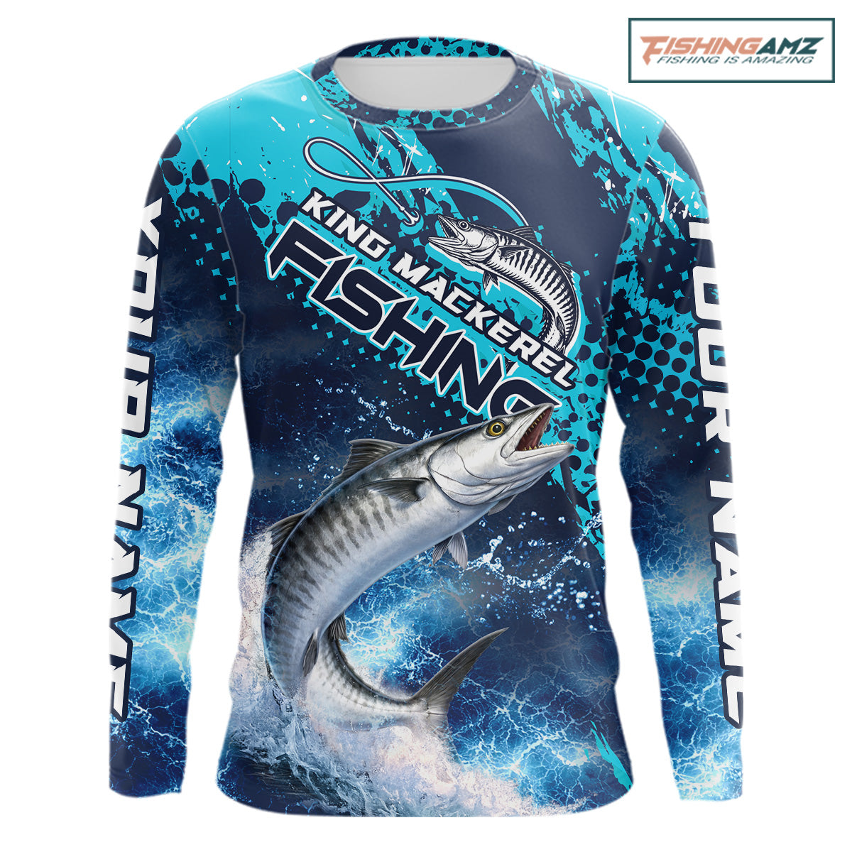 Thunder Lightning King Mackerel Performance Fishing Shirts, King Mackerel Offshore Fishing Shirts NBT453