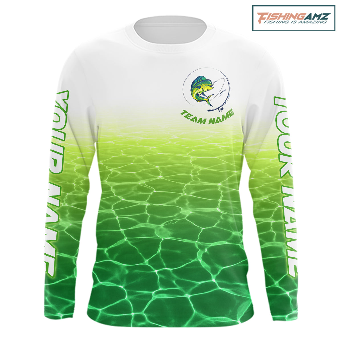 Custom Mahi Mahi Fishing Long Sleeve Performance Fishing Shirts, Mahi Mahi Saltwater Fishing Shirt NBT621