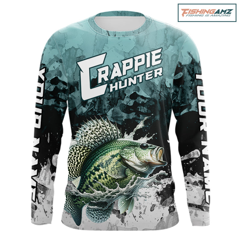 Personalized Crappie Fishing Jersey, Team Crappie Fishing Long Sleeve Tournament Shirts NBT694