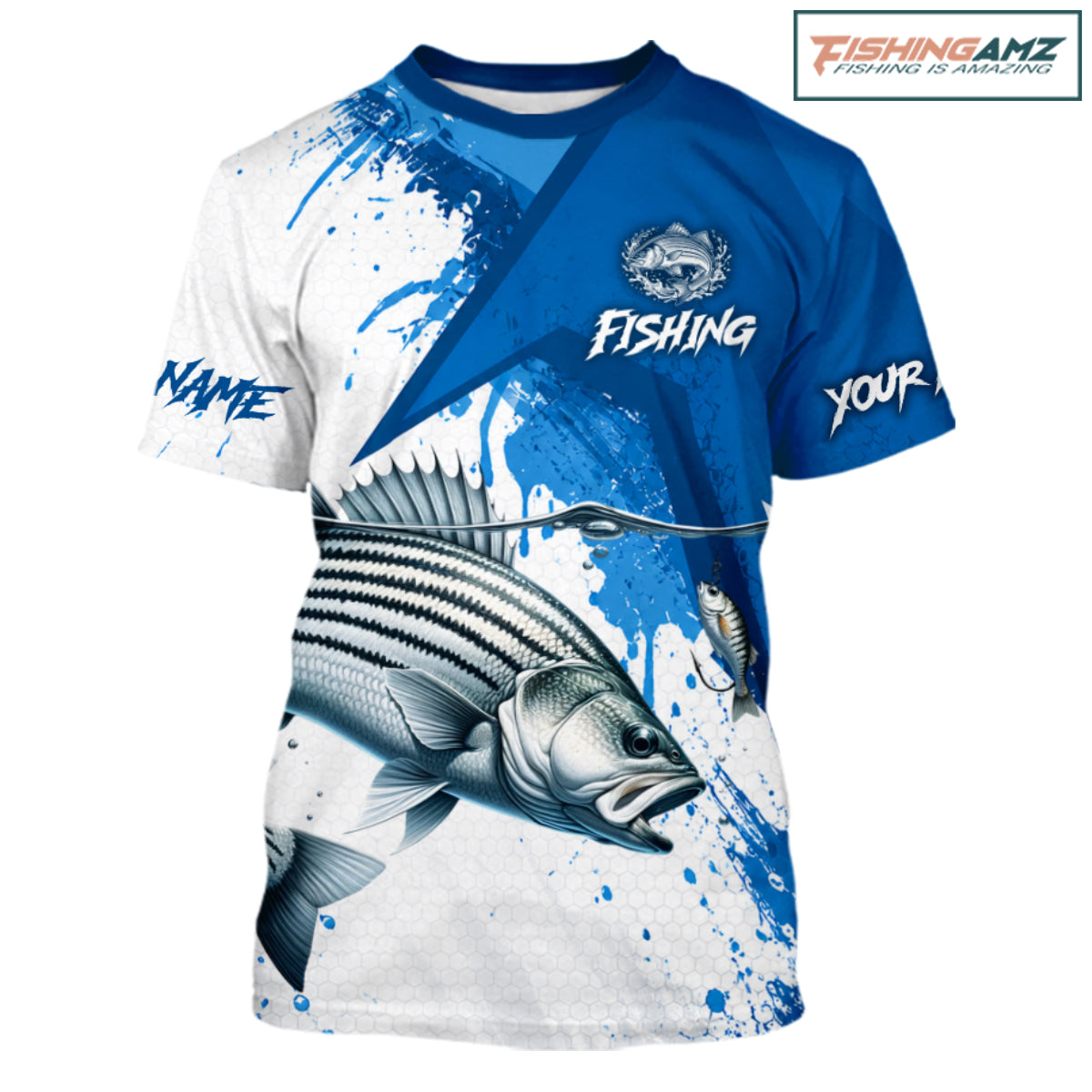 Personalized Striped Bass Fishing Performance T-Shirts, Striper Team Fishing Jerseys NBT1045