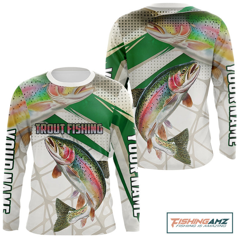 Rainbow Trout Fishing Tournament Shirts Long Sleeve, Custom Trout Fishing Shirts NBT429