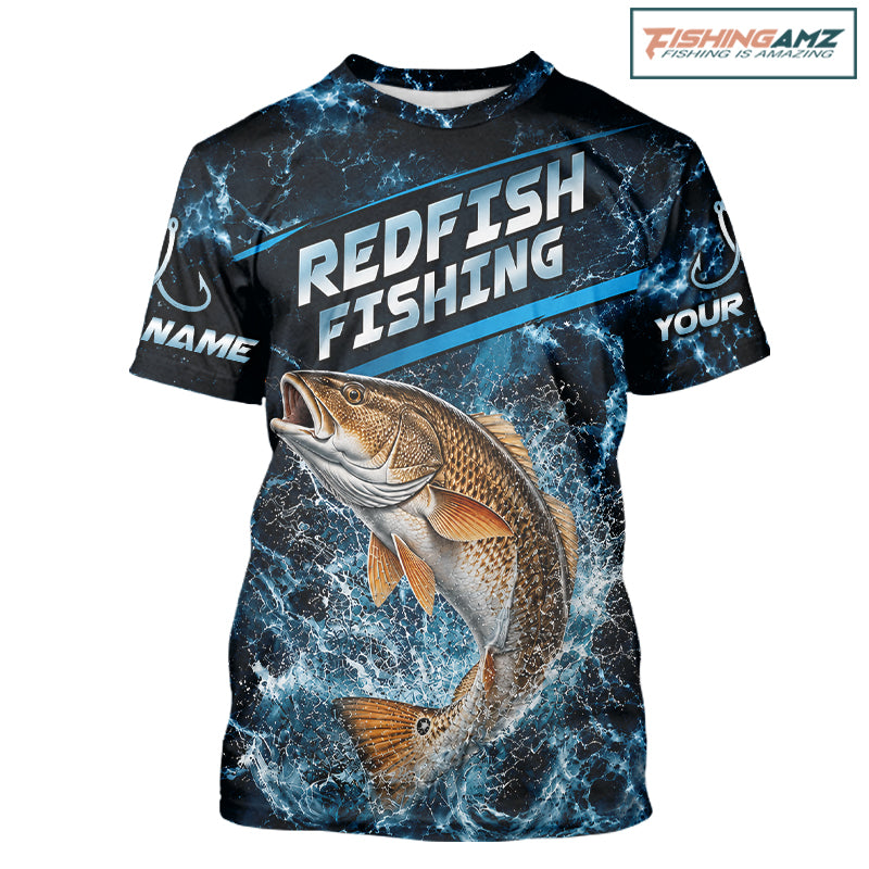 Custom Redfish Fishing Camo Fishing T-Shirts, Personalized Redfish Fishing Team Jerseys NBT1032