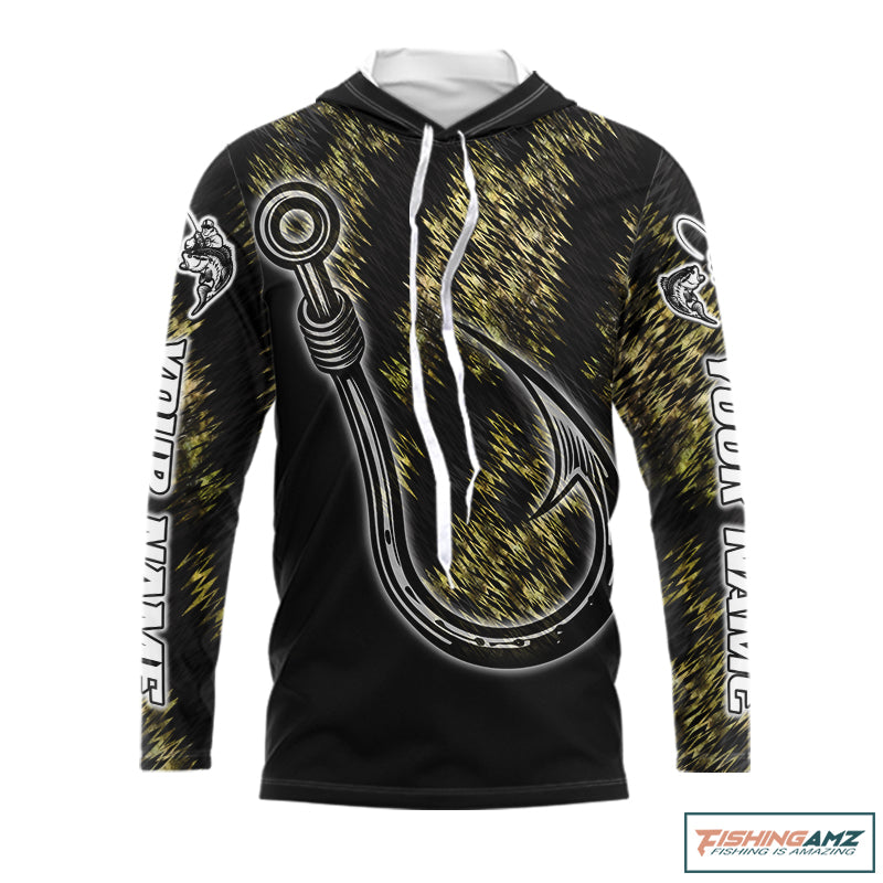 Custom Fish Hooks Bass Fishing Tournament Shirts with Hood, Bass Fishing Shirts NBT454