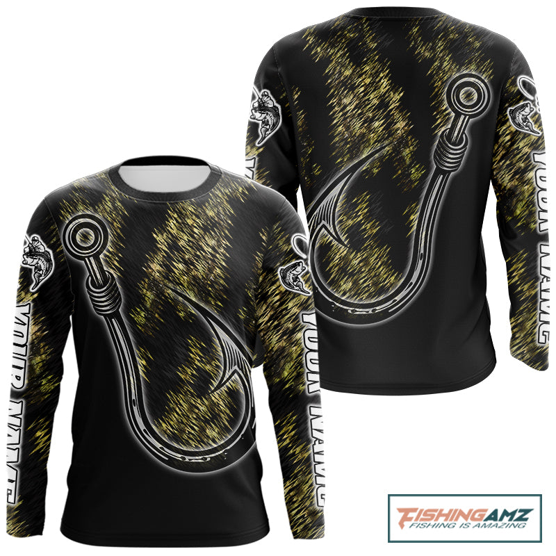 Custom name option on left and right sleeves great for fishing teams