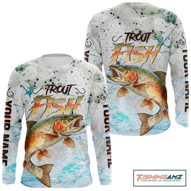 Rainbow Trout Custom UPF Fishing Shirts Long Sleeve, Trout Fishing Jerseys NBT417