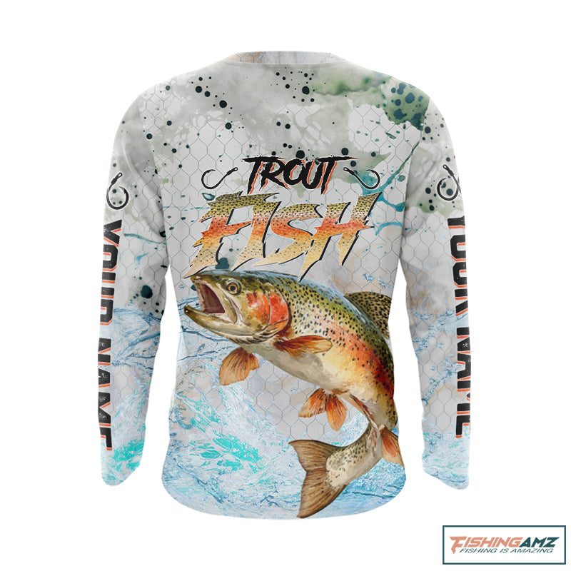 Rainbow Trout Custom UPF Fishing Shirts Long Sleeve, Trout Fishing Jerseys NBT417