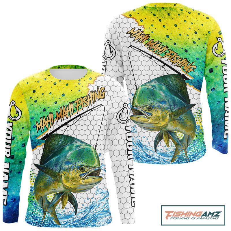 Custom name option on left and right sleeves great for captains, fishing teams, and families