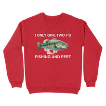 Load image into Gallery viewer, Funny fishing shirt - I only give two f&#39;s Unisex Sweatshirt
