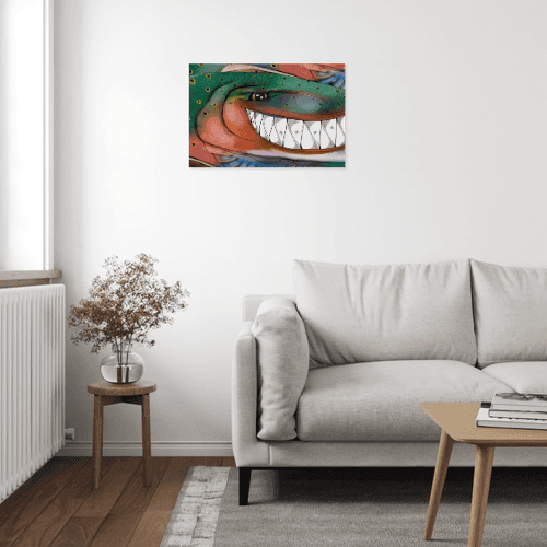 Trout fly fishing art Matte Canvas Rainbow trout fish wall art