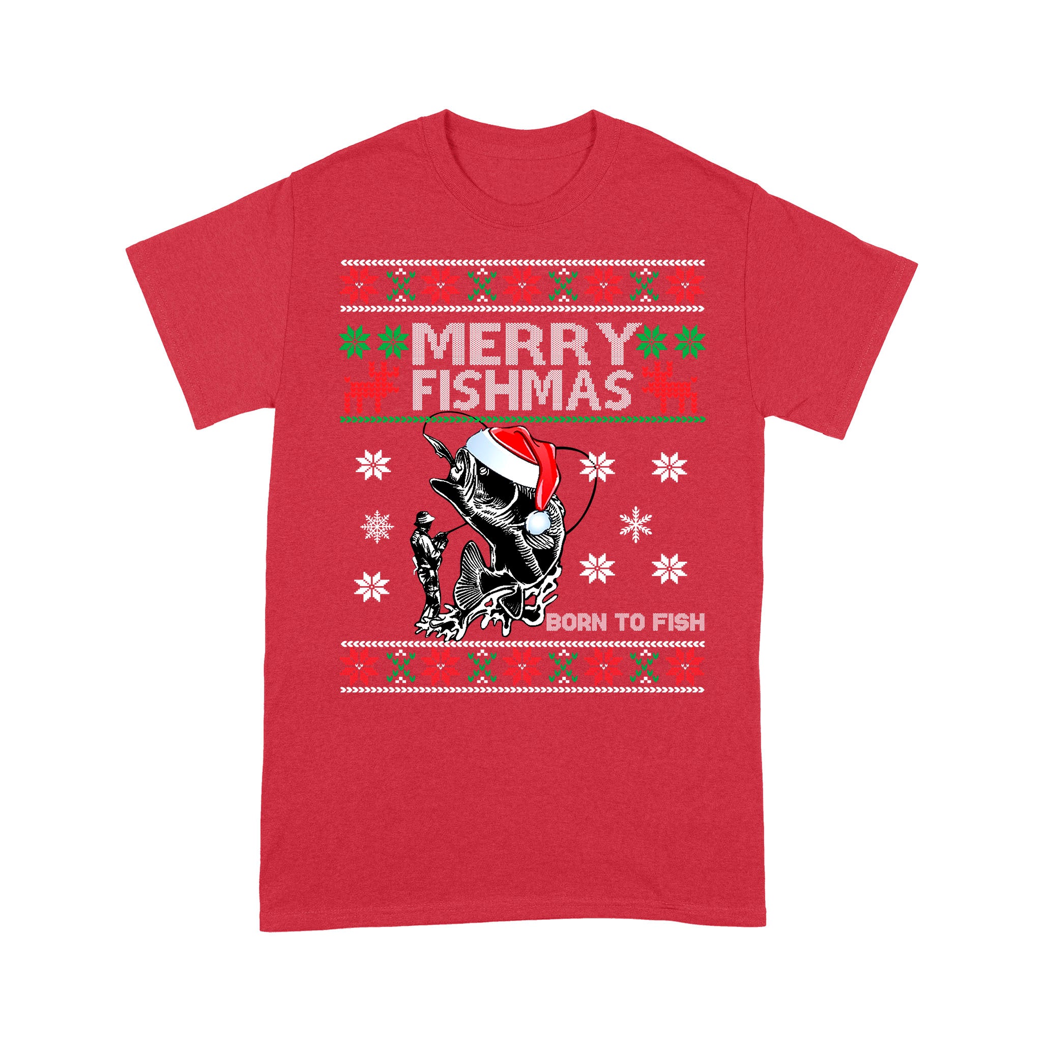 Funny Merry Fishmas Fishing Fisherman Angling Christmas Xmas Gifts Ugly Standard T-shirt FSD2509