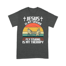 Load image into Gallery viewer, Fly Fishing Shirt Jesus is My Savior Fly Fishing Is My Therapy Vintage Standard T-shirt FSD2533
