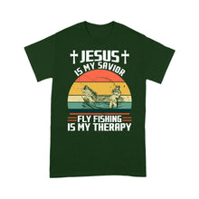 Load image into Gallery viewer, Fly Fishing Shirt Jesus is My Savior Fly Fishing Is My Therapy Vintage Standard T-shirt FSD2533
