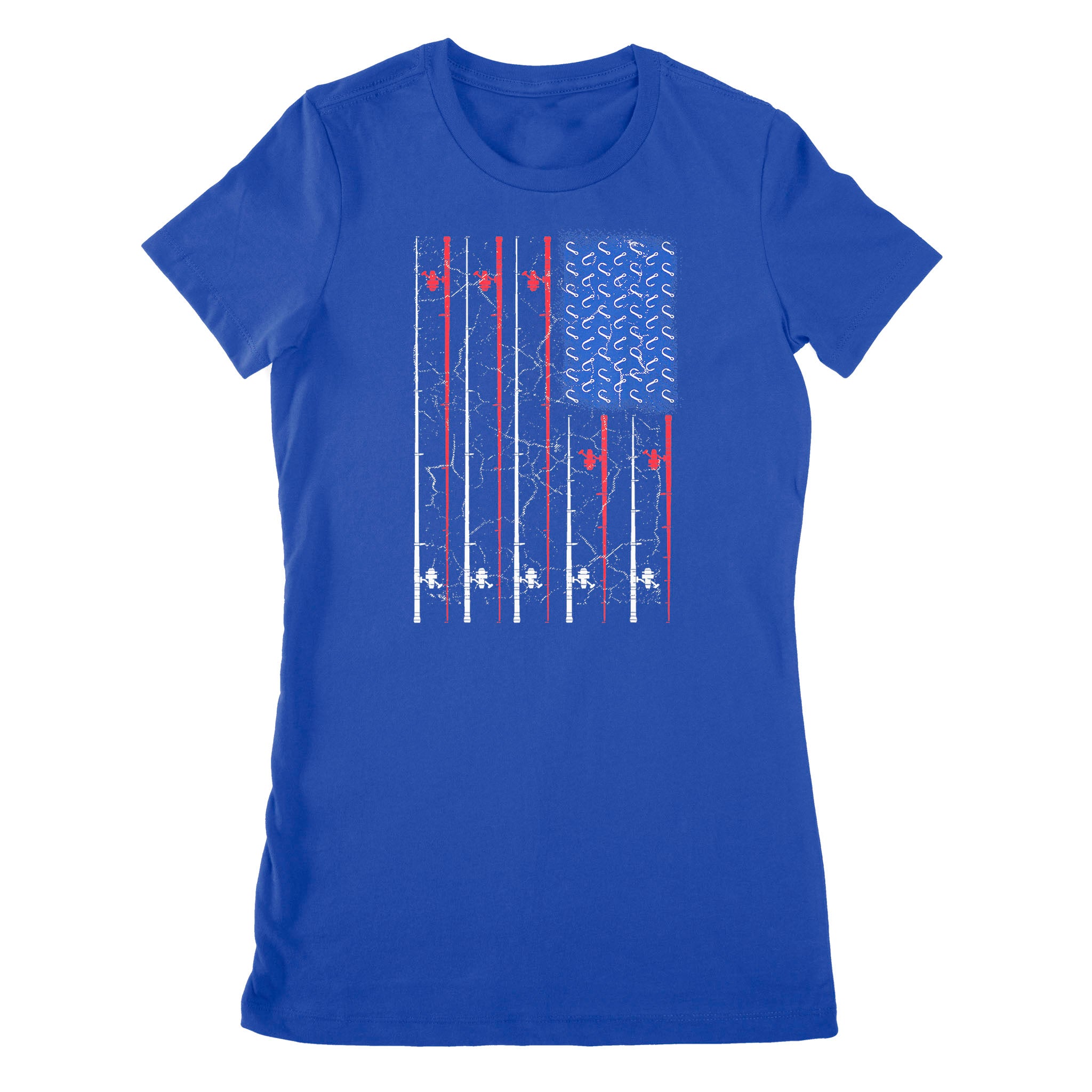 American US Flag Fishing Rod Shirt, Fisherman Gift D06 NPQ151 - Premium Women's T-shirt